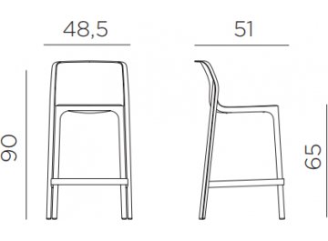 Стул пластиковый полубарный Net Stool Mini горчичный
