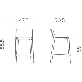 Стул пластиковый полубарный Trill Stool Mini горчичный