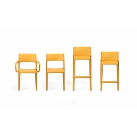 Стул пластиковый полубарный Trill Stool Mini горчичный