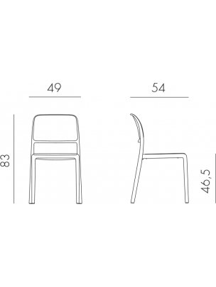 Стул пластиковый Riva Bistrot антрацит