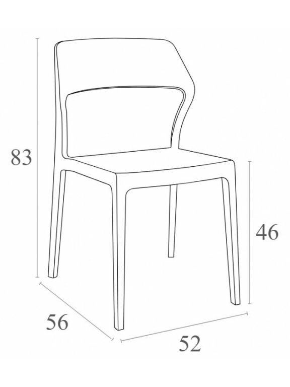 Стул пластиковый Snow темно-серый / темно-серый