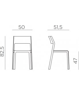 Стул пластиковый Trill Bistrot тортора