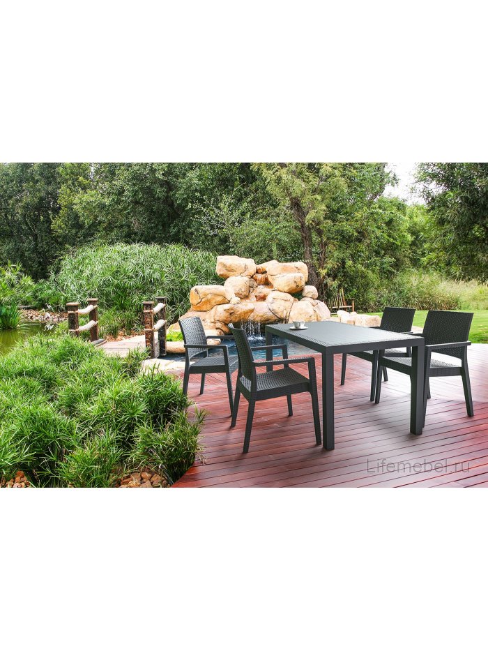 Стул из ротанга Ibiza антрацит плетеное