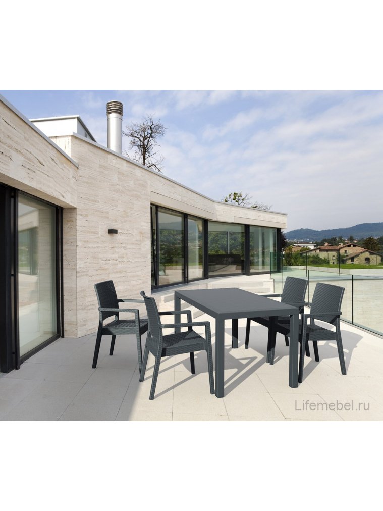 Стул из ротанга Ibiza антрацит плетеное