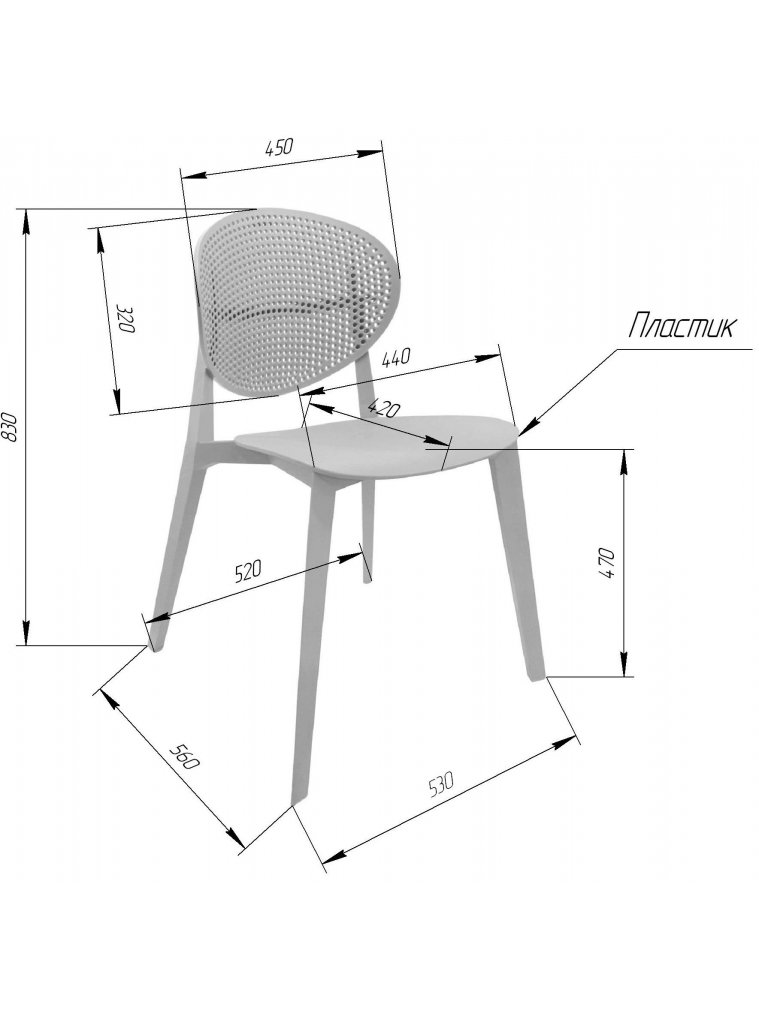 Пластиковый стул SHT-S111 серый