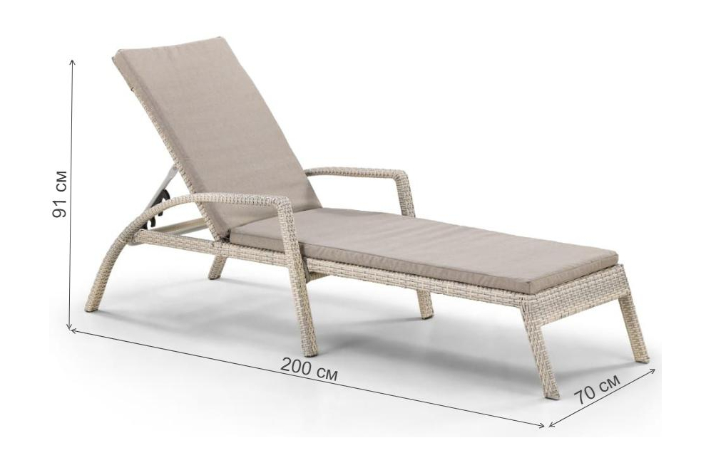 Шезлонг A30C2-W85 с матрасом latte