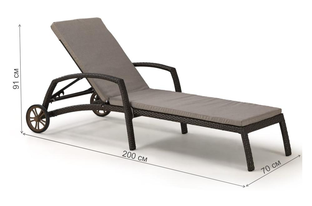Шезлонг A35A2-W53 с матрасом brown