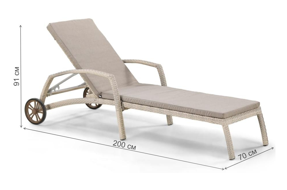 Шезлонг A35C2-W85 с матрасом latte