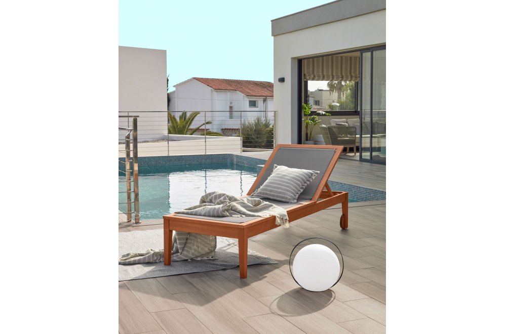 Шезлонг Caterin натуральный / зеленый