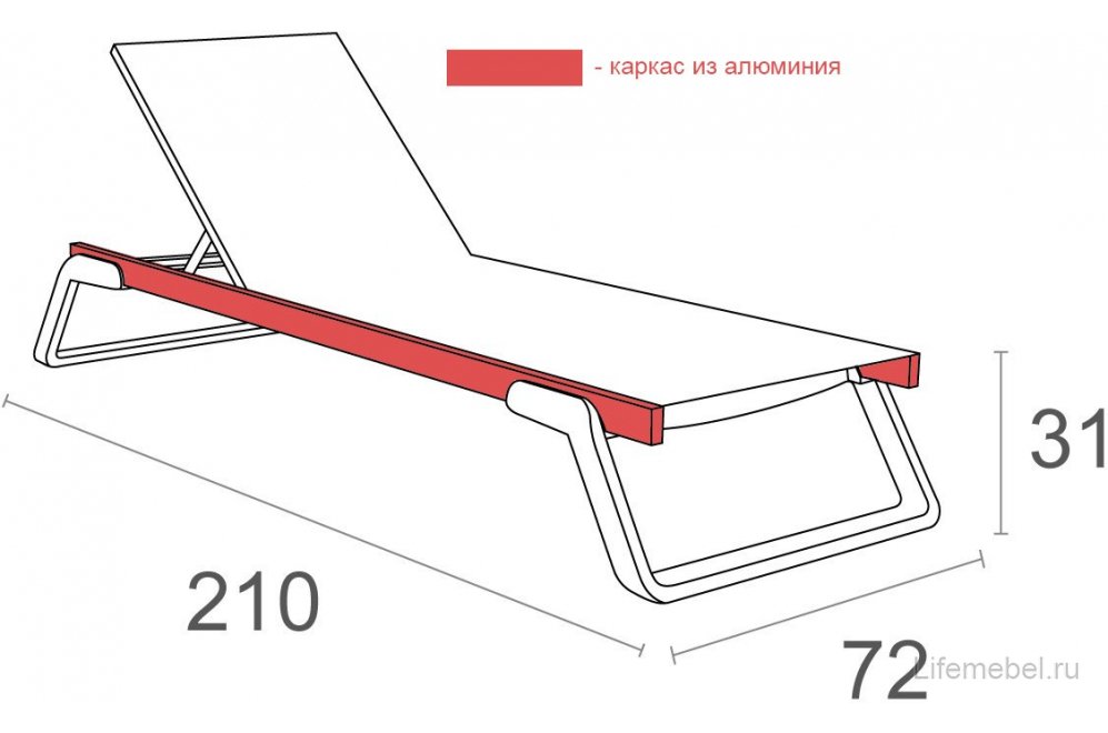 Шезлонг 234/708-1067 бежевый