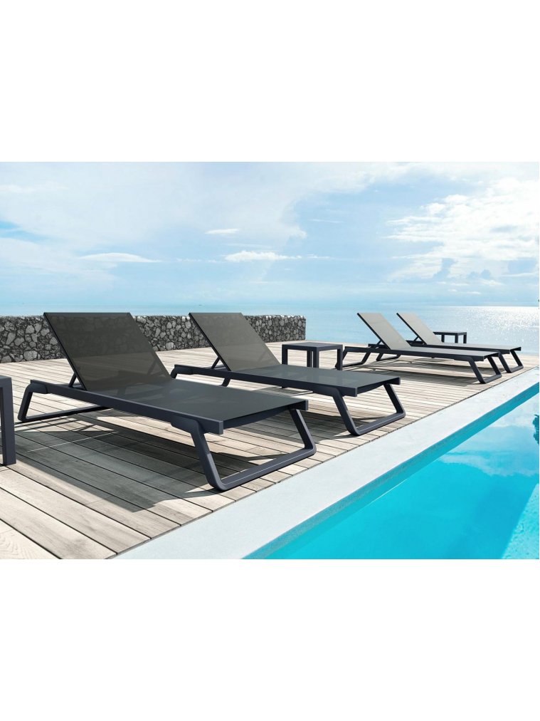 Шезлонг 234/708-1074 темно-серый / черный