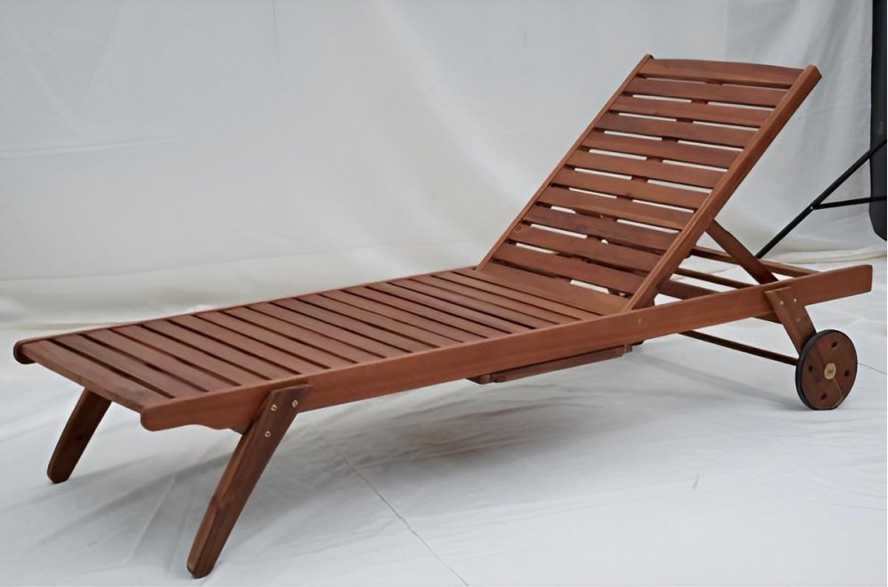 Шезлонг-лежак A37C серый / голубой