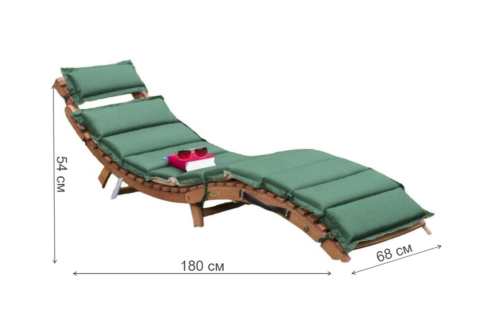 Шезлонг AFM-803A бежевый / зеленый