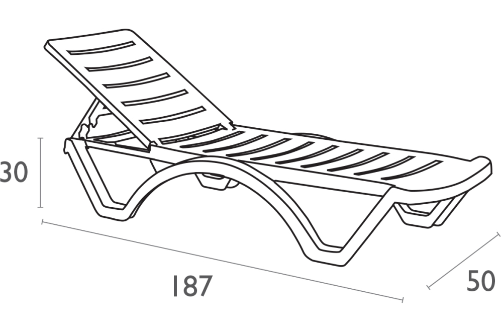 Шезлонг-лежак пластиковый Aqua белый