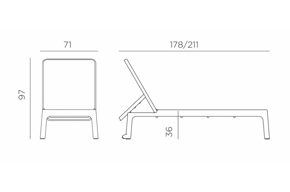 Шезлонг-лежак пластиковый Plano бежевый
