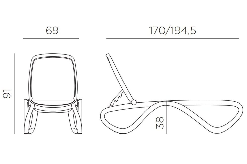 Шезлонг Omega кофе