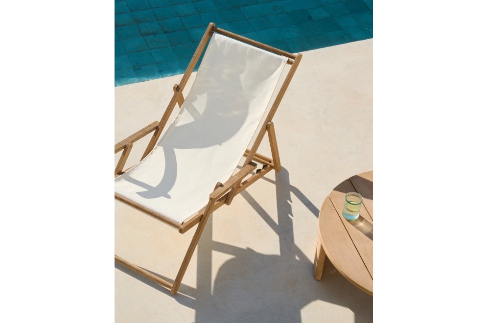 Шезлонг Vilara натуральный / белый