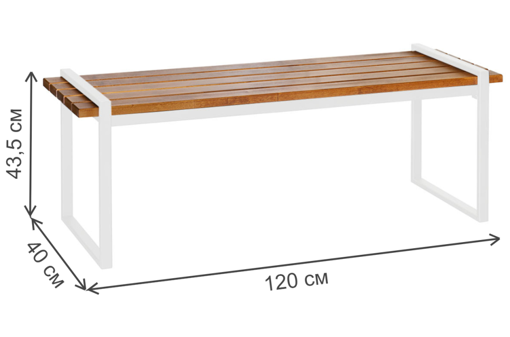 Скамейка Сабу белая