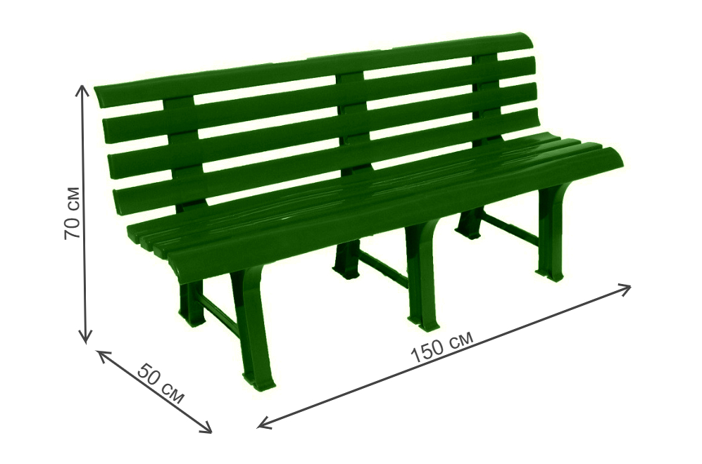 Скамейка СКП-МТ015 зеленая