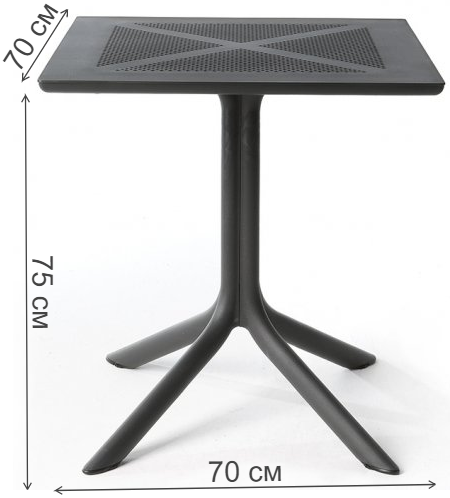 Пластиковый стол ClipX антрацит 