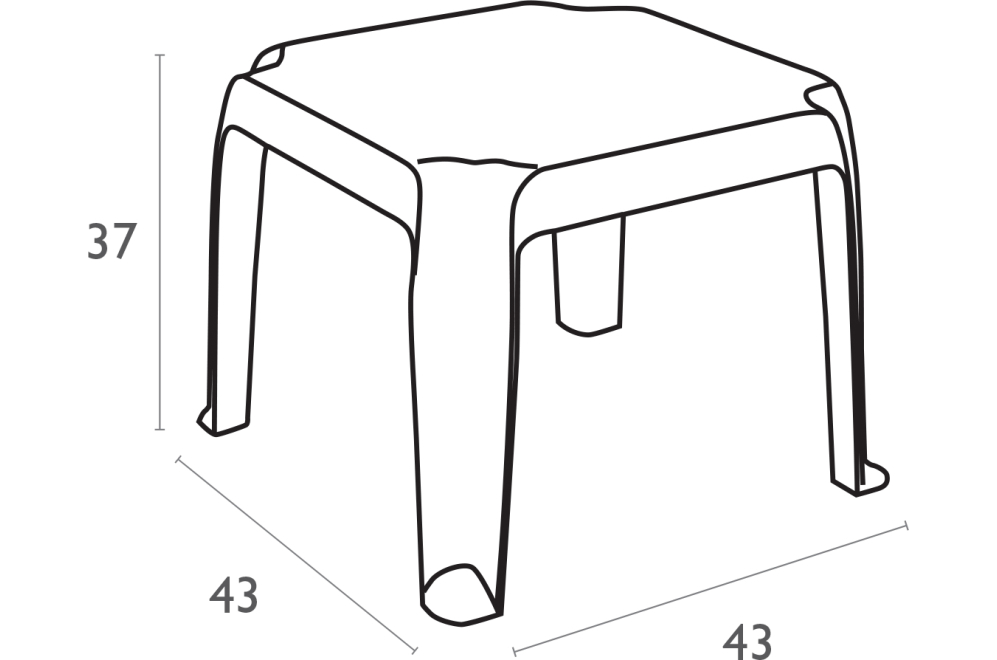 Пластиковый стол приставной Zambak белый