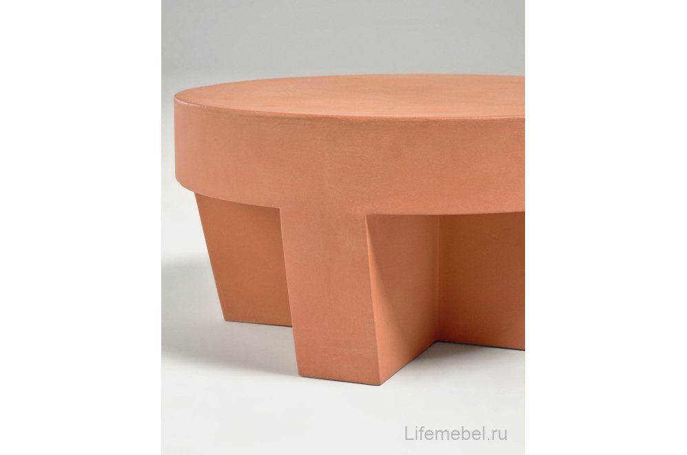 Столик журнальный садовый Vilena круглый терракотовый