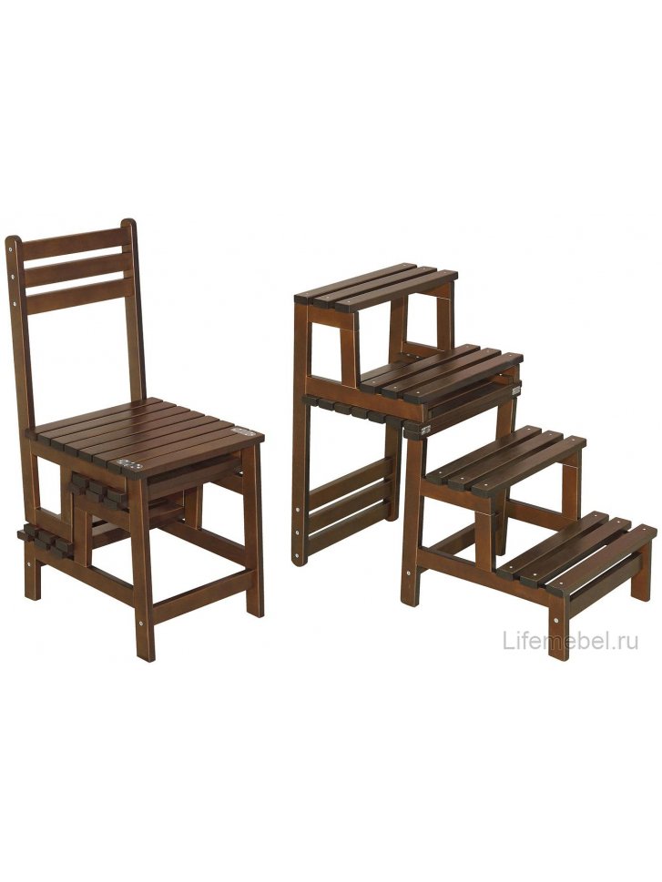 Деревянный стул-стремянка Массив орех