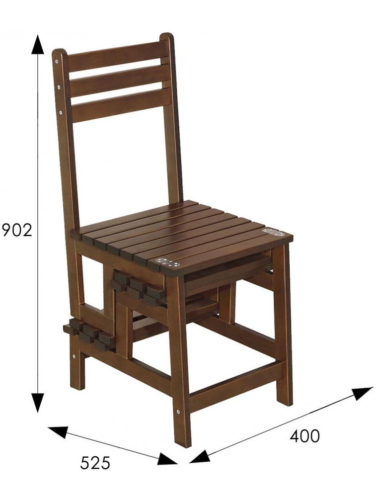 Деревянный стул-стремянка Массив орех