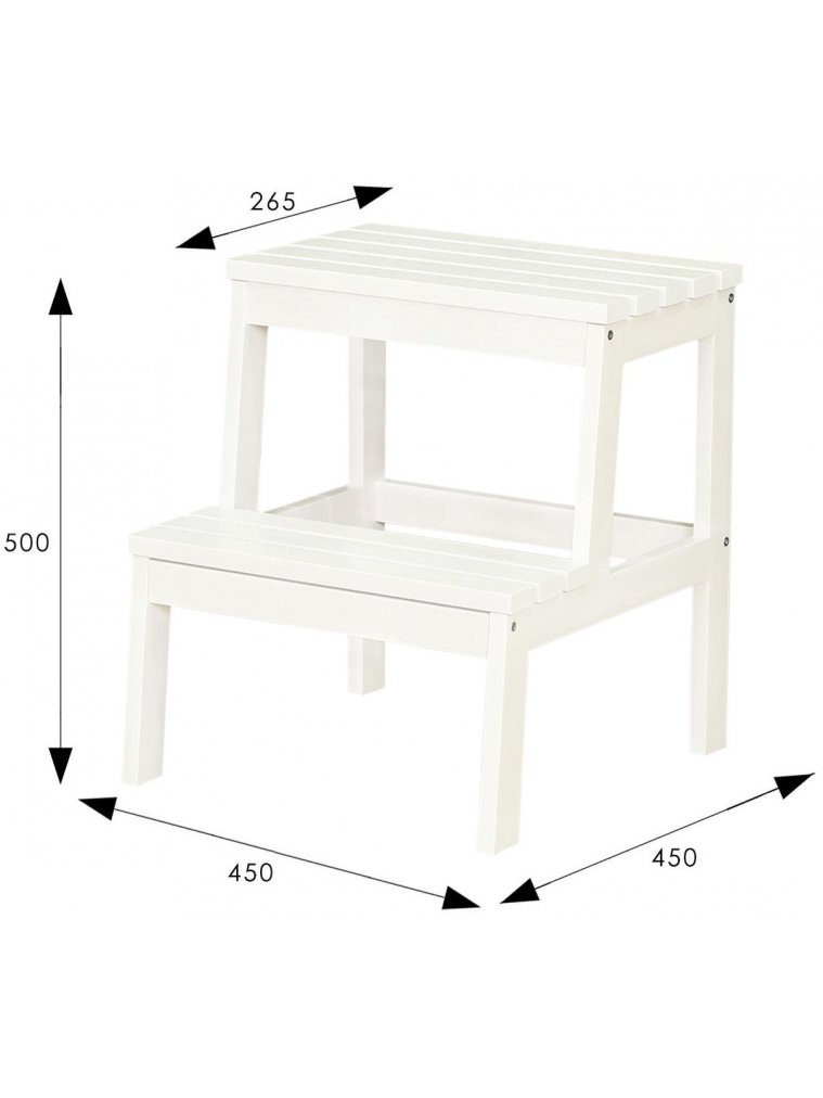 Деревянный табурет-стремянка / Лесенка-стремянка Массив снег