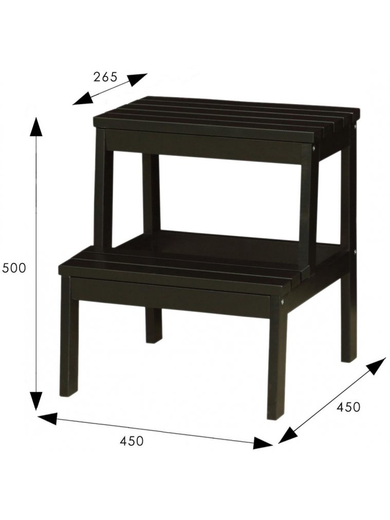 Деревянный табурет-стремянка / Лесенка-стремянка Массив венге