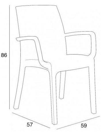 Пластиковое кресло BiRattan collection белое