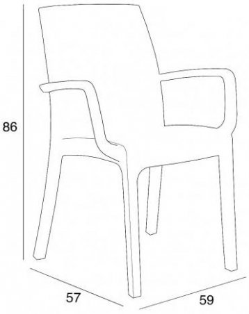 Пластиковое кресло BiRattan collection белое