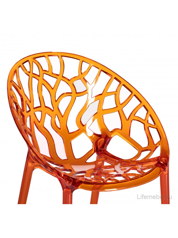 Пластиковое кресло Crystal оранжевое / прозрачное