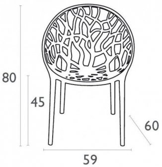 Пластиковое кресло Crystal серое / прозрачное