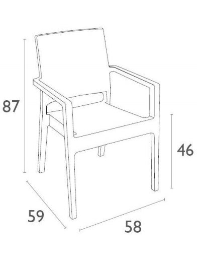 Пластиковое кресло Ibiza коричневое