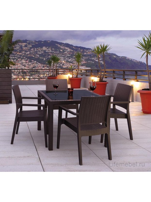 Пластиковое кресло Ibiza коричневое