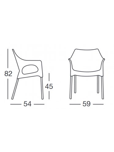 Пластиковое кресло Ola антрацит