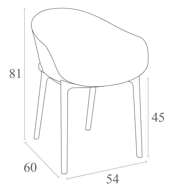 Пластиковое кресло Sky темно-серое