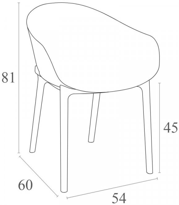 Пластиковое кресло Sky желтое
