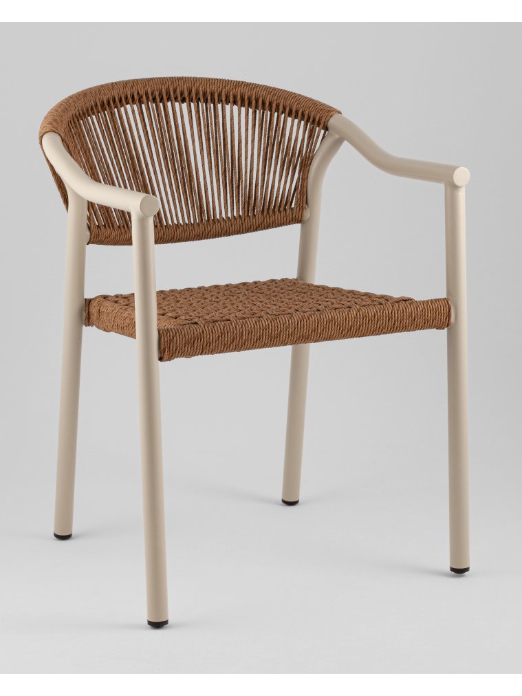 Металлический стул Лиана коричневый / бежевый