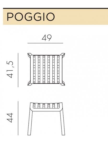 Табурет пластиковый Poggio антрацит
