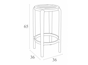 Табурет пластиковый полубарный Tom Bar 65 бежевый