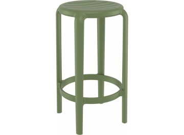 Табурет пластиковый полубарный Tom Bar 65 оливковый