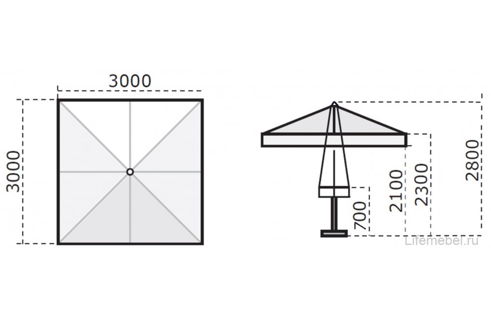 Зонт 091/3030PASA1S слоновая кость / натуральный