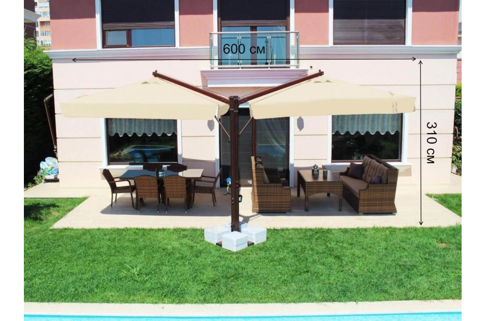 Зонт Double Banana бежевый