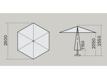 Зонт профессиональный Ø2.5 м Lido Titanium титан / антрацит