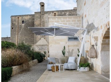 Зонт профессиональный 3.5х3.5 м Pompei Braccio белый / серый