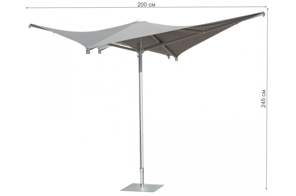 Зонт Vela стальной / серо-коричневый