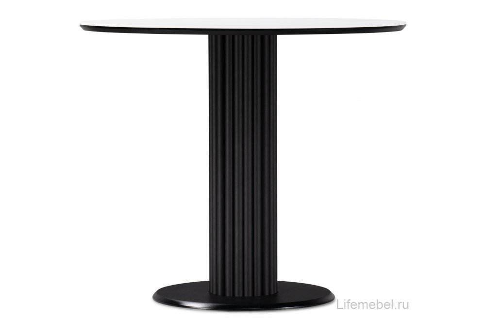 Керамический стол Кэмерон 90х90х75 белый мрамор snow white / черный