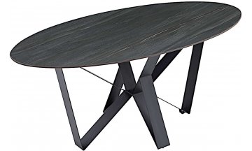 Керамический стол Космо AustriIia sand black / каркас черный